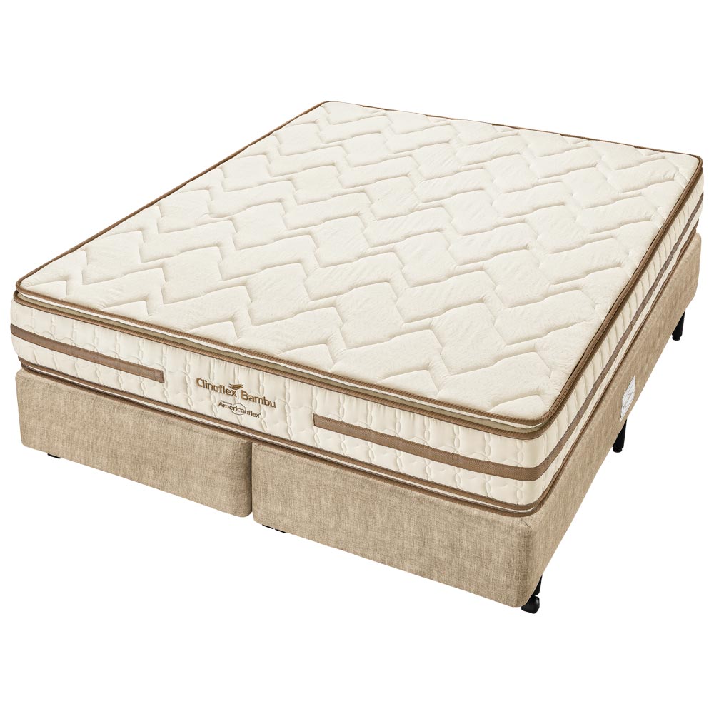 Cama-Box-Queen-c--Colchao-de-Espuma-D33-Americanflex-Clinoflex-Bambu-158-x-198-x-65-cm