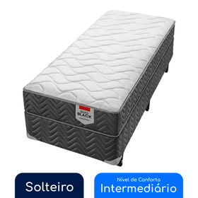 Conjunto Box Solteiro Molas Ensacadas Americanflex Duo Black 88x188x60cm