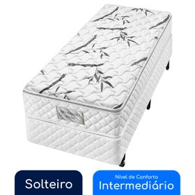 Conjunto Box Solteiro Molas Ensacadas Americanflex Bio Bambu 88x188x63cm