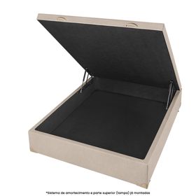 Box Baú Casal Americanflex Linhão Bege 138x188x41cm