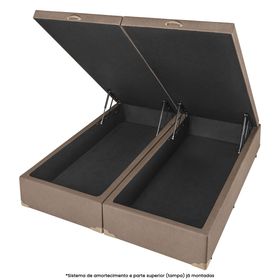Box Baú Queen Americanflex Linhão Marrom 158x198x41cm