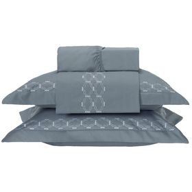 Jogo de Cama King Percal 230 Fios Supreme - Grafite 4 peças