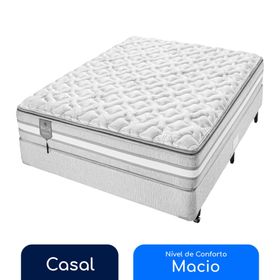 Combo Bed Gel: Colchão Casal Molas Ensacadas 138x188x36cm + Box Casal 138x188x38cm + 2 Travesseiros Confortare