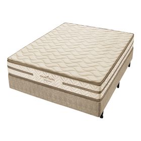 Combo Clinoflex Bambu: Colchão Casal Espuma D33 138x188x28cm + Box Casal 138x188x38cm + 2 Travesseiros Confortare