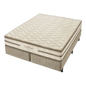 Combo Clinoflex Bambu: Colchão Super King Espuma D45 193x203x28cm + Box Super King 193x203x38cm + 2 Travesseiros Confortare